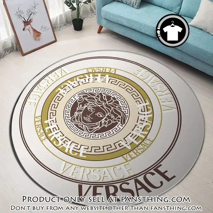 Versace medusa pattern luxury brand fashion round rug carpet home decor special gift fst5557032